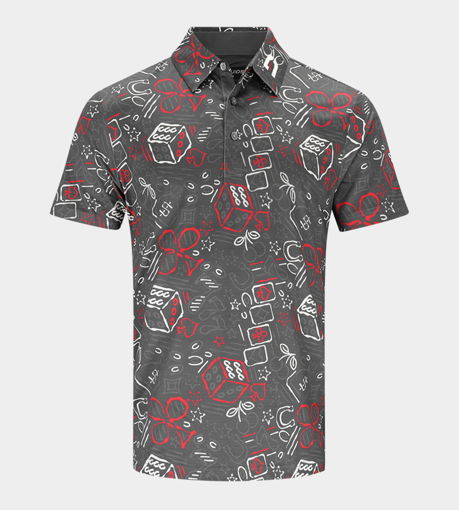 LUCKY 7 POLO - CHARCOAL