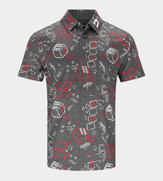 LUCKY 7 POLO - CHARCOAL