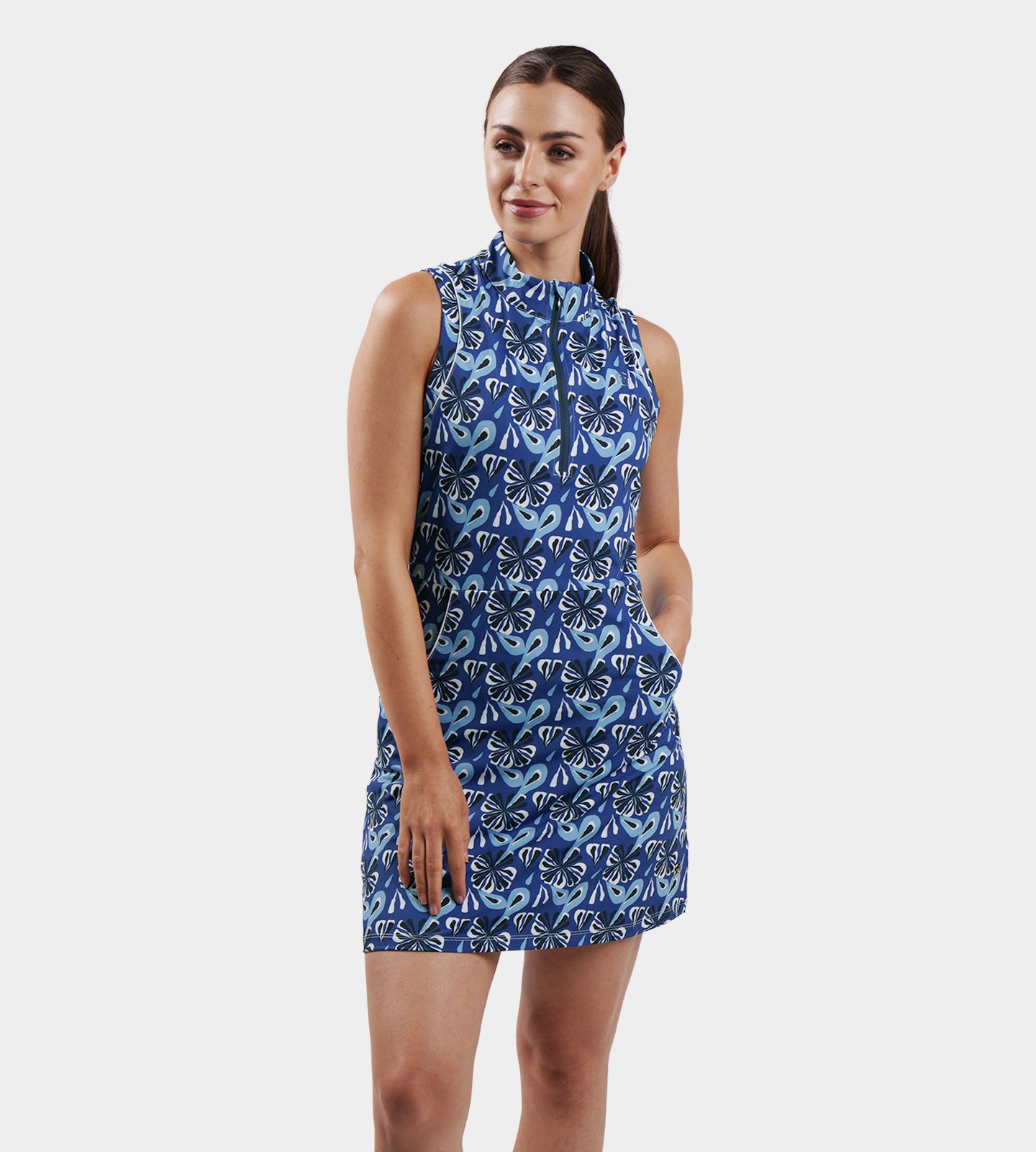 LADIES LUXE DRESS - FLORAL BLUE