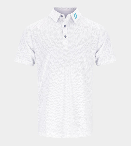 CHEVRON POLO - WHITE