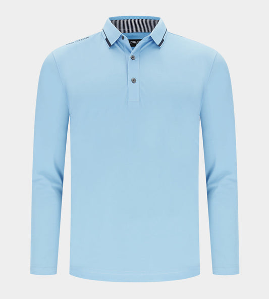 LEADER LONG SLEEVE POLO - BLUE/NAVY