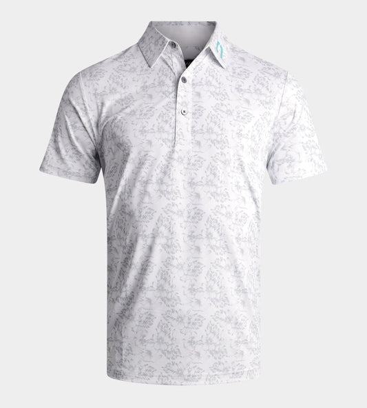 FLORAL TECH POLO - WHITE