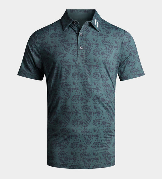 FLORAL TECH POLO - SAGE