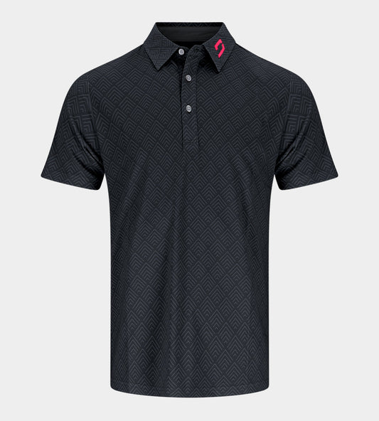 CHEVRON POLO - BLACK