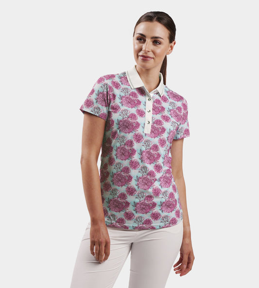 LADIES ROSES POLO - TEAL