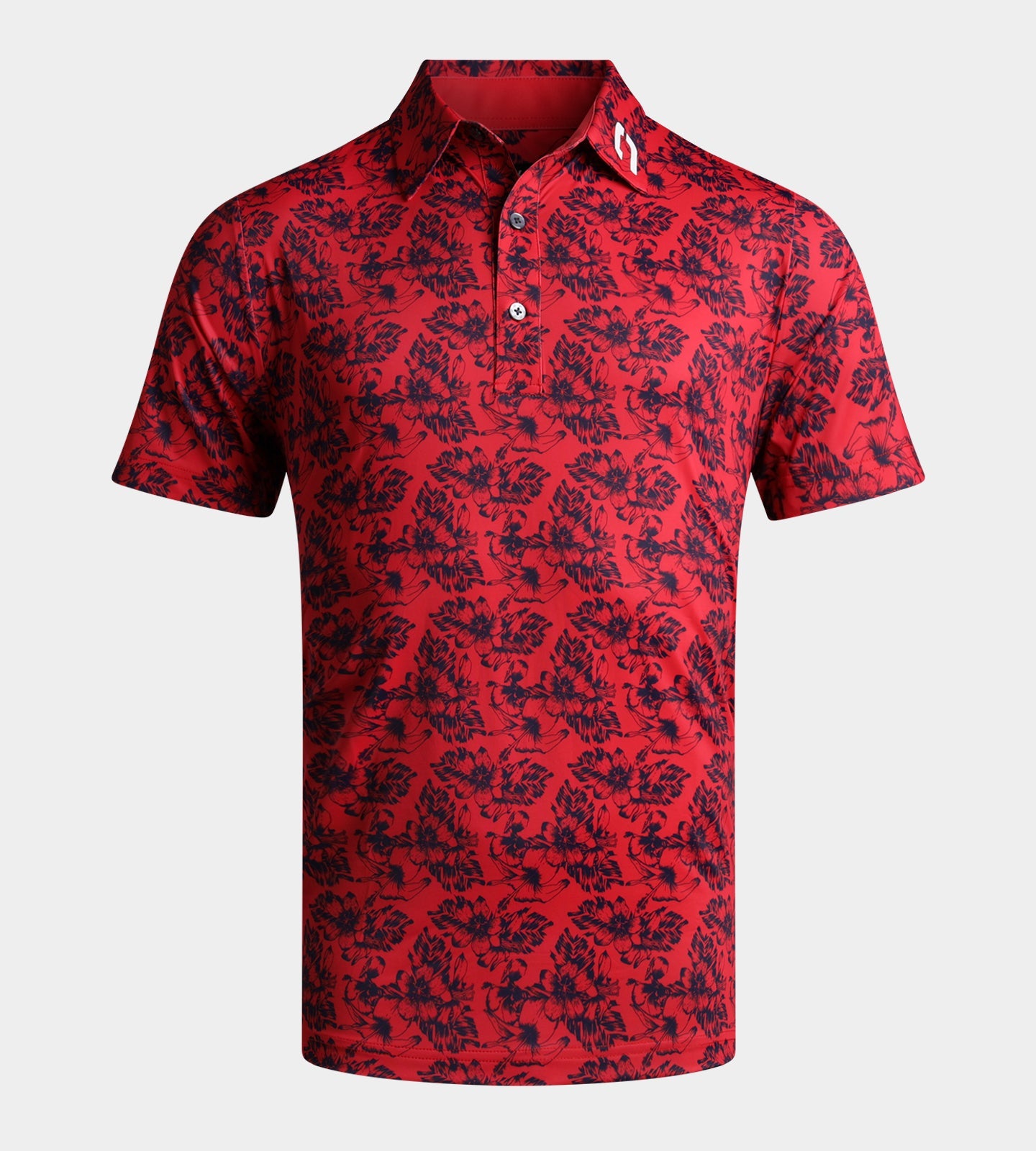 FLORAL TECH POLO - RED